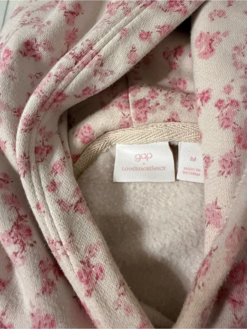 GAP x Love Shack Fancy pink floral hoodie & sweat pants set - kids Medium (8)